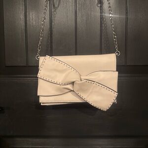 Jessica Simpson Cream Crossbody Bag with Bow Detail